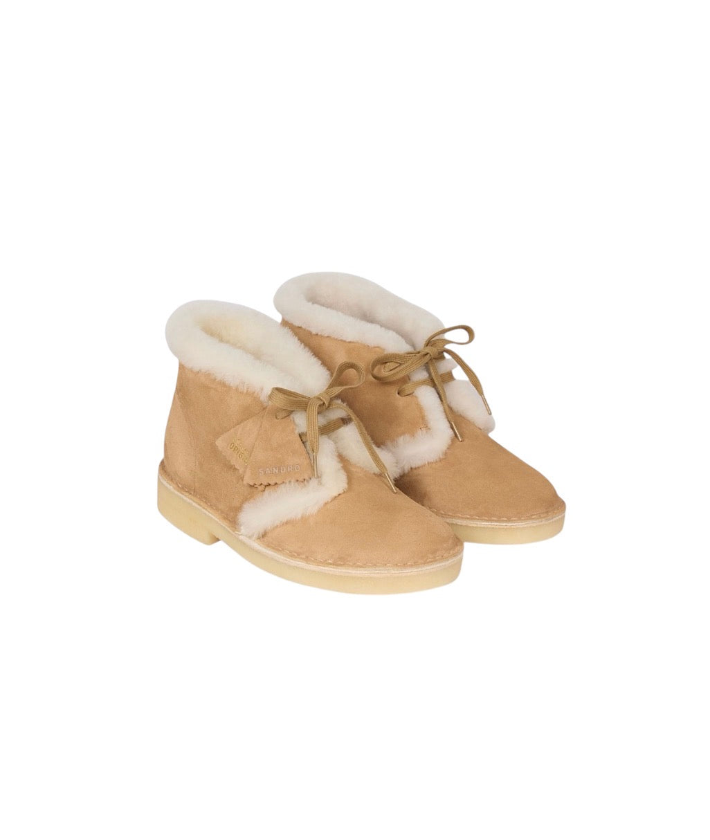 Sandro x Clarkes Shearling Boots - new