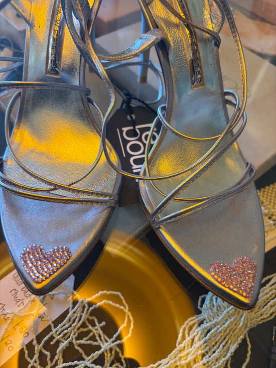 Sophia Webster Silver Heart Heels