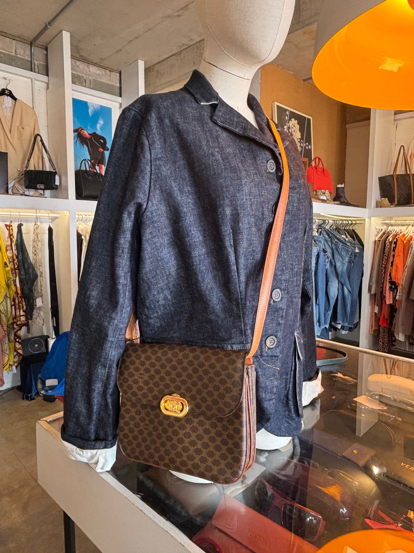 Vintage Celine Macadam Crossbody Bag