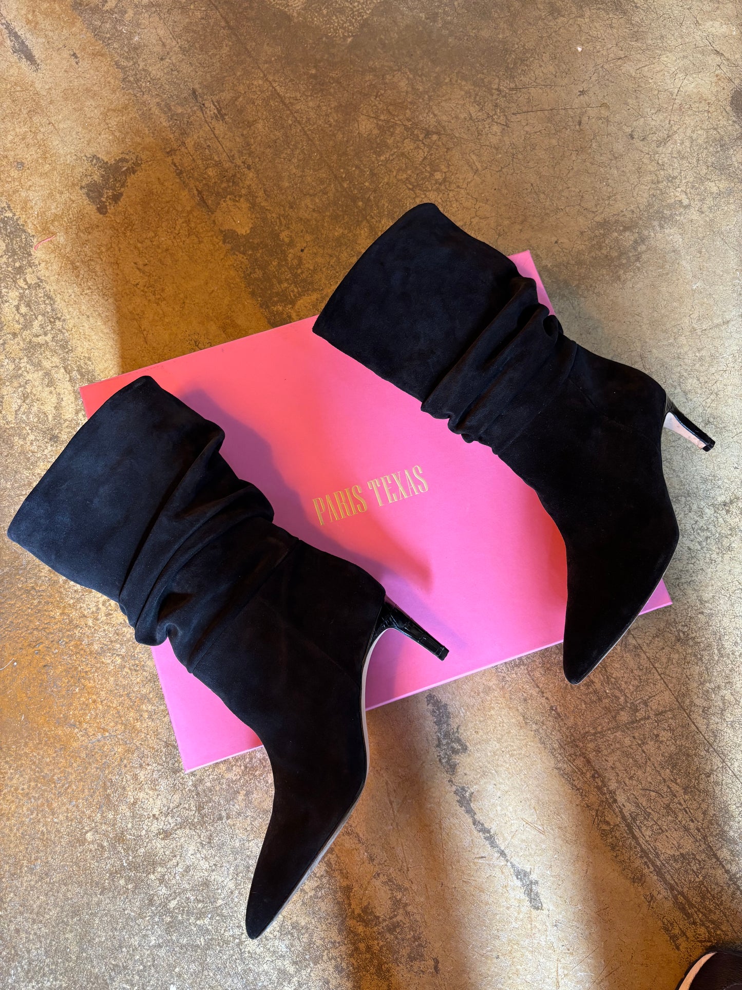 Paris Texas Black Suede Slouch Boots