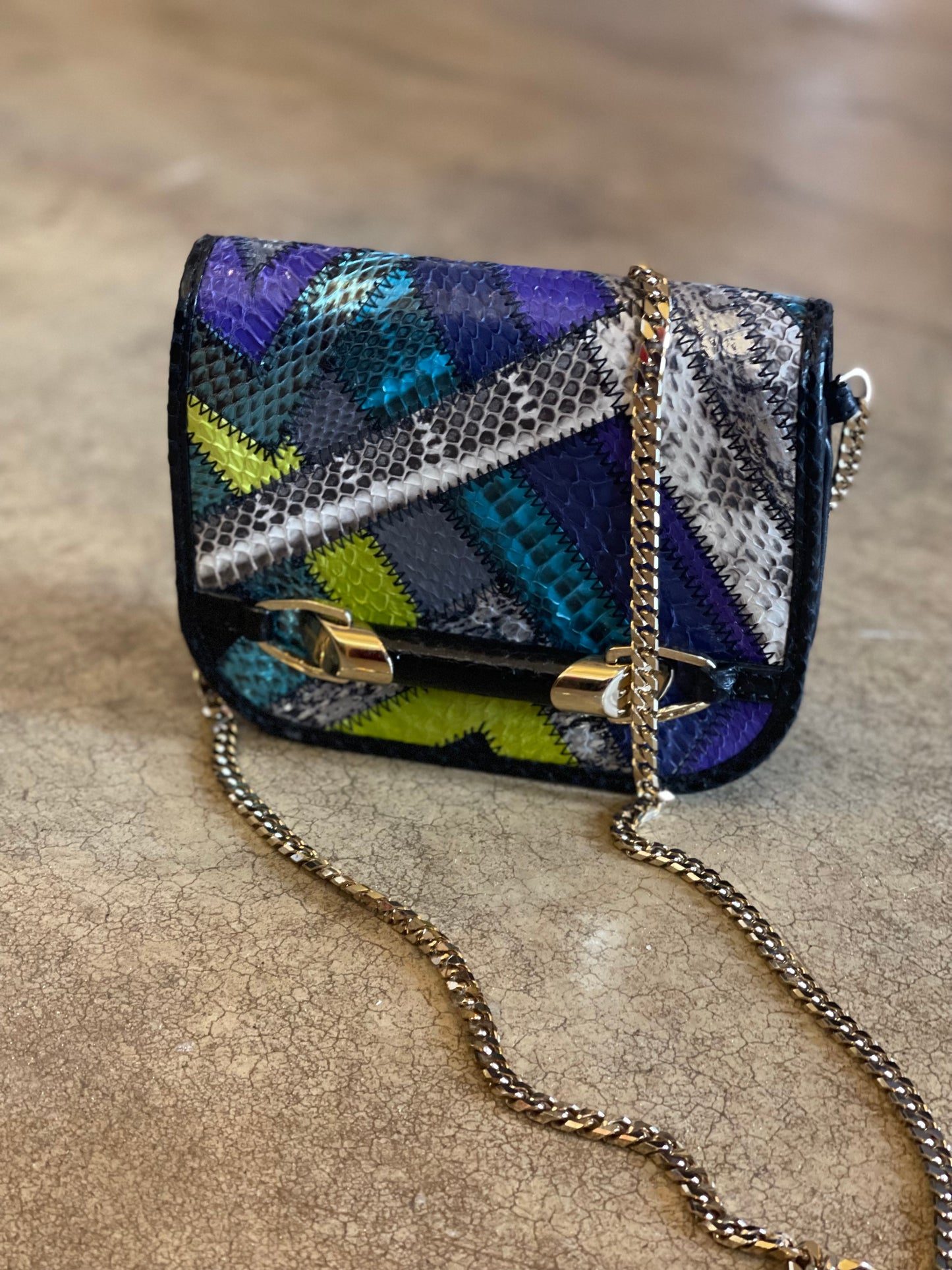 Jimmy Choo Patchwork Snakeskin Bag