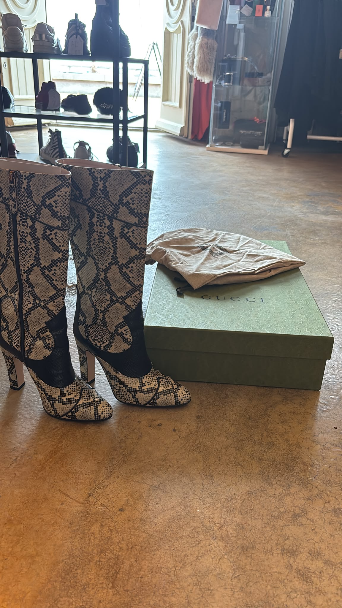 Gucci Snakeskin Leather Boots
