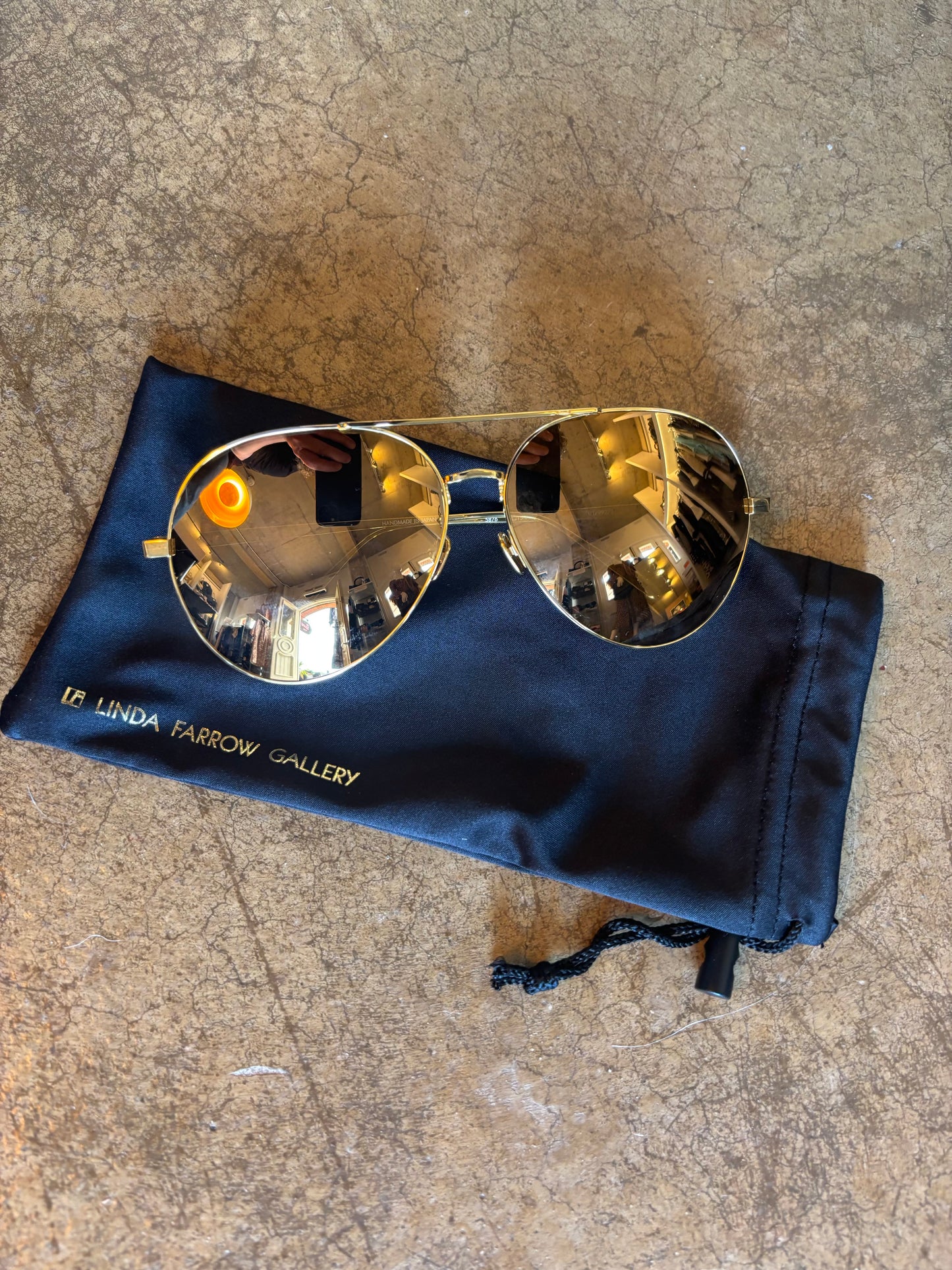 Linda Farrow Rose Gold 22kt Gold Plated Sunglasses