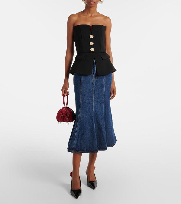 Self Portrait Denim Skirt