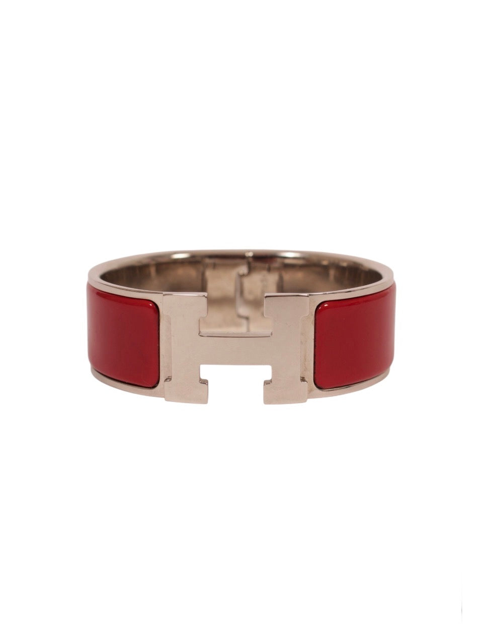 Hermes Burgundy H Clic Clac Bracelet