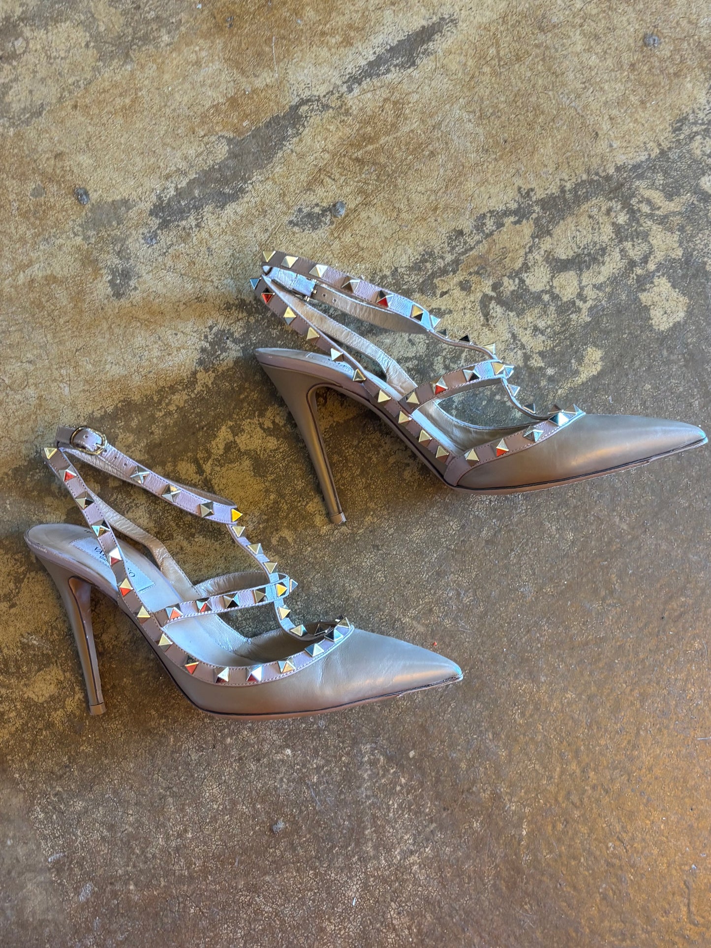 Valentino Beige Rockstud Heels