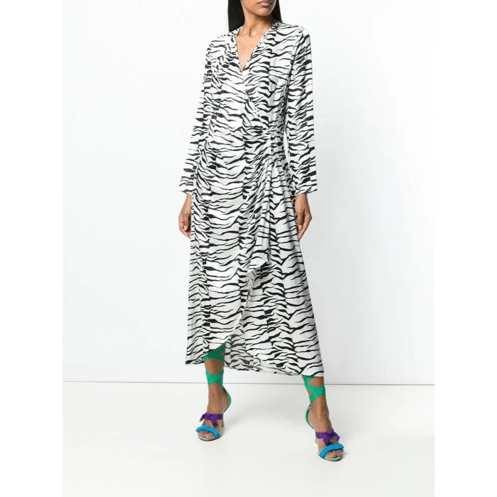Rixo Black White Zebra Dress