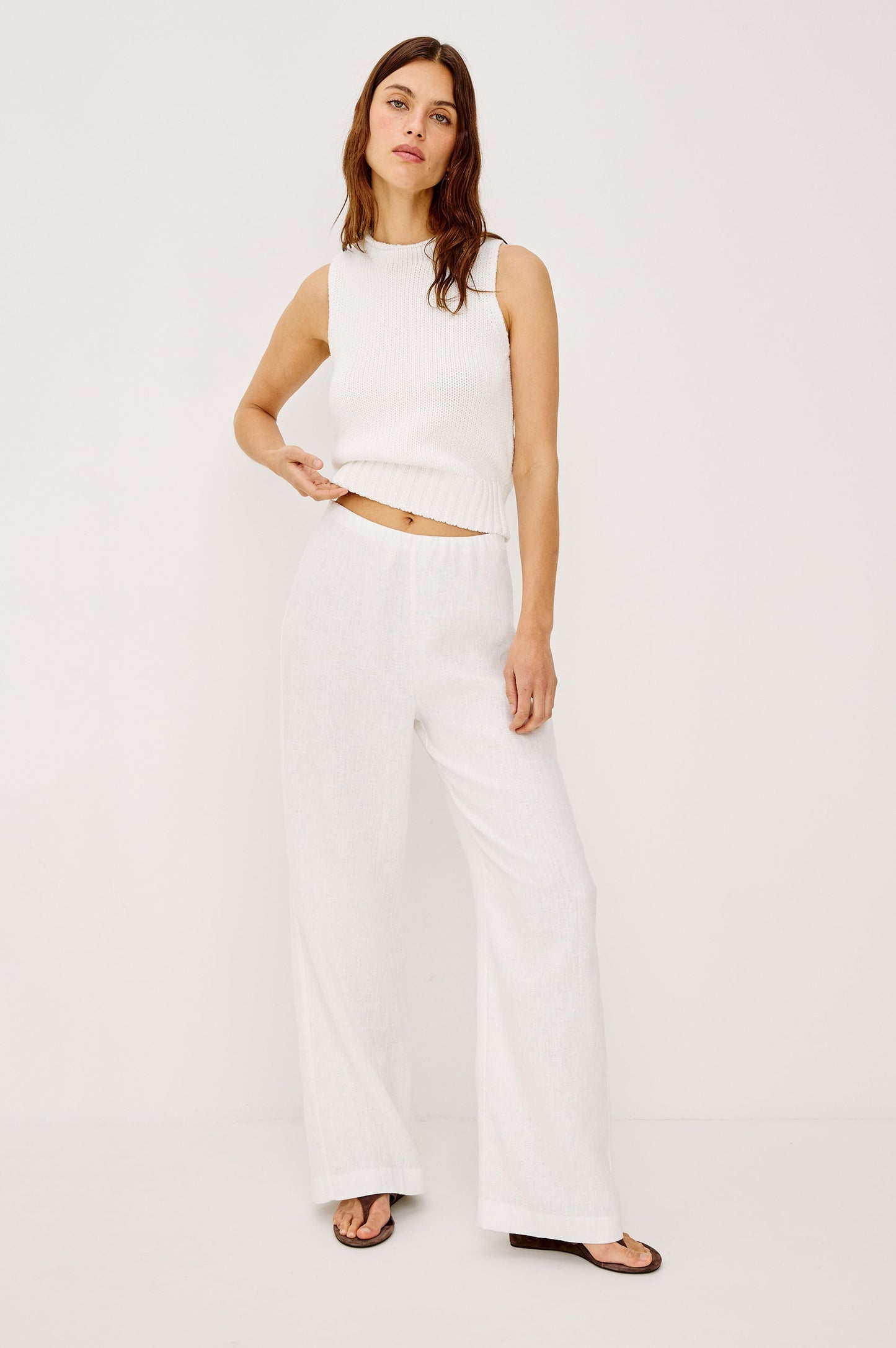 Rails Andrine White Linen Pants