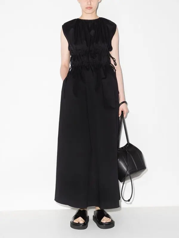 Asceno Guilia Black Cotton Dress