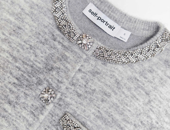 Self Portrait Crystal Embellished Cardigan