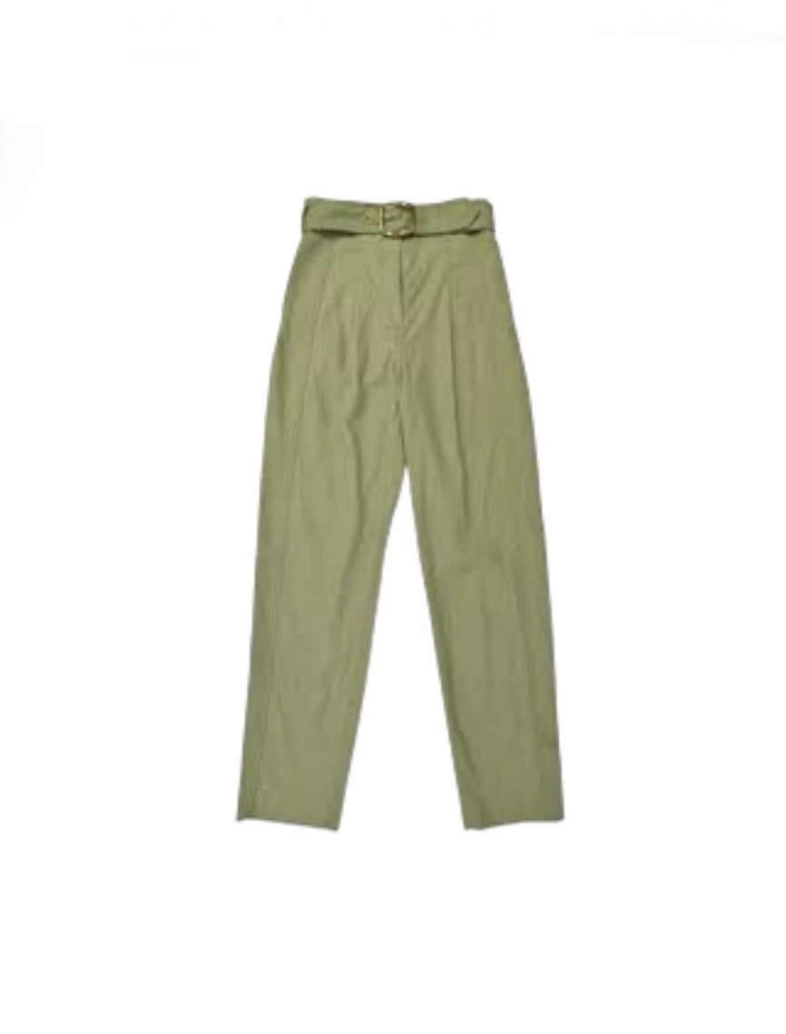 Sandro Khaki Belted Pants