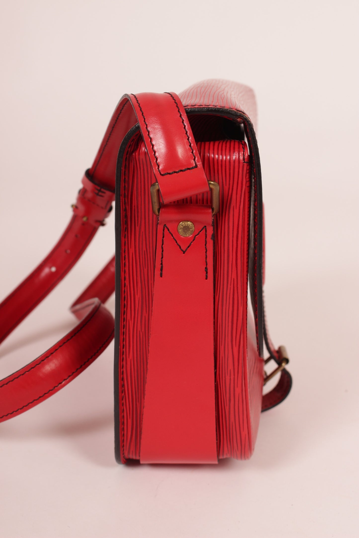 Louis Vuitton Red Epi Cartouchiere Bag