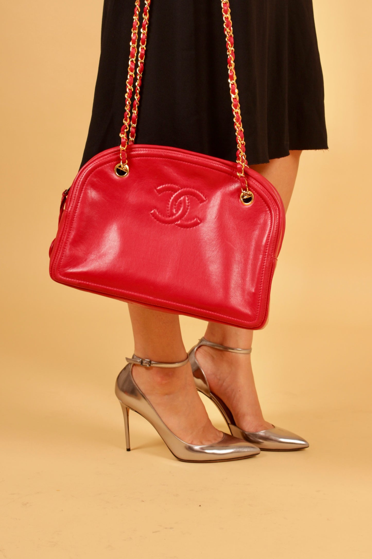 Chanel Red Lambskin Bag