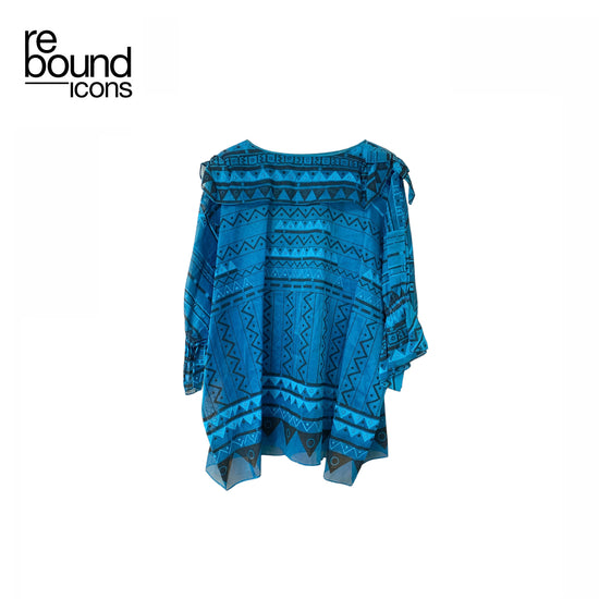 Vintgage Zandra Rhodes Blue Patterned Top