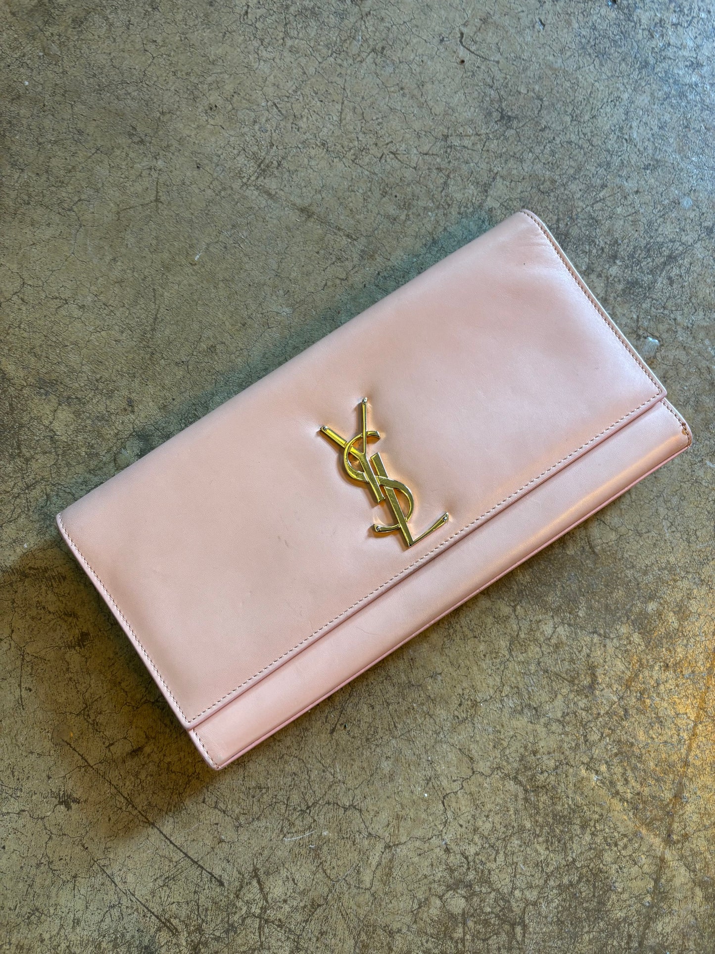 Saint Laurent Cassandra Blush Clutch