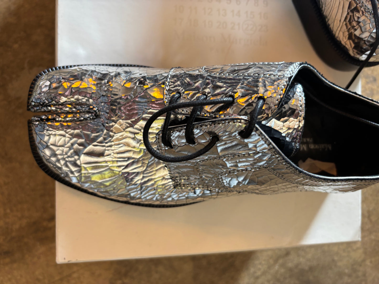 Maison Margiela Silver Crackle Loafers - current season
