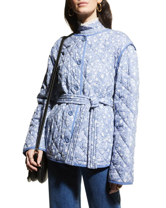 See by Chloe Floral Cotton Quilted Jacket
