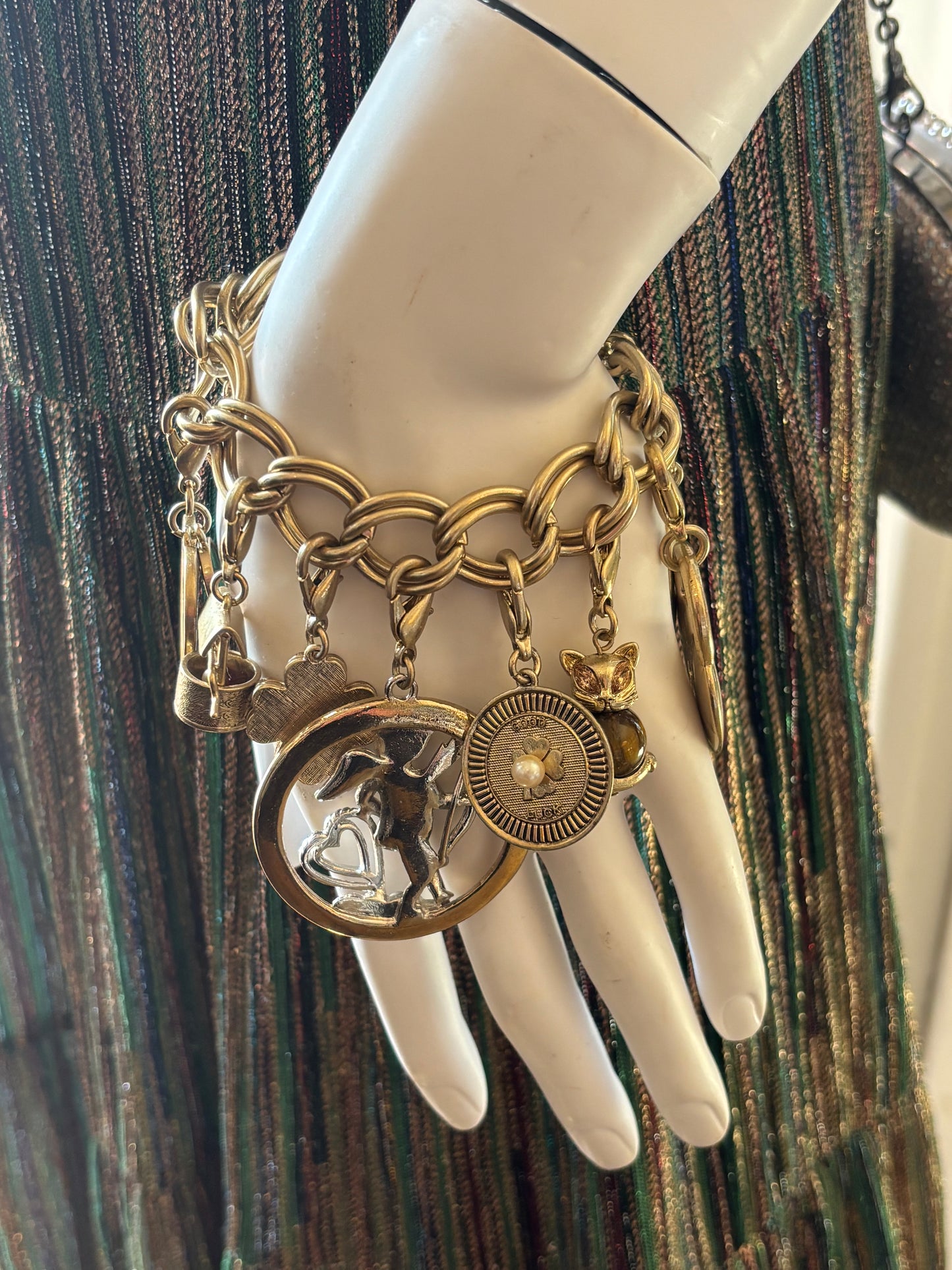 Vintage Monet Charm Bracelet