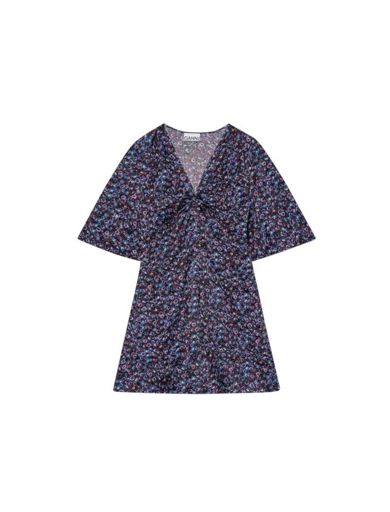 Ganni Satin Autumnal Floral Dress