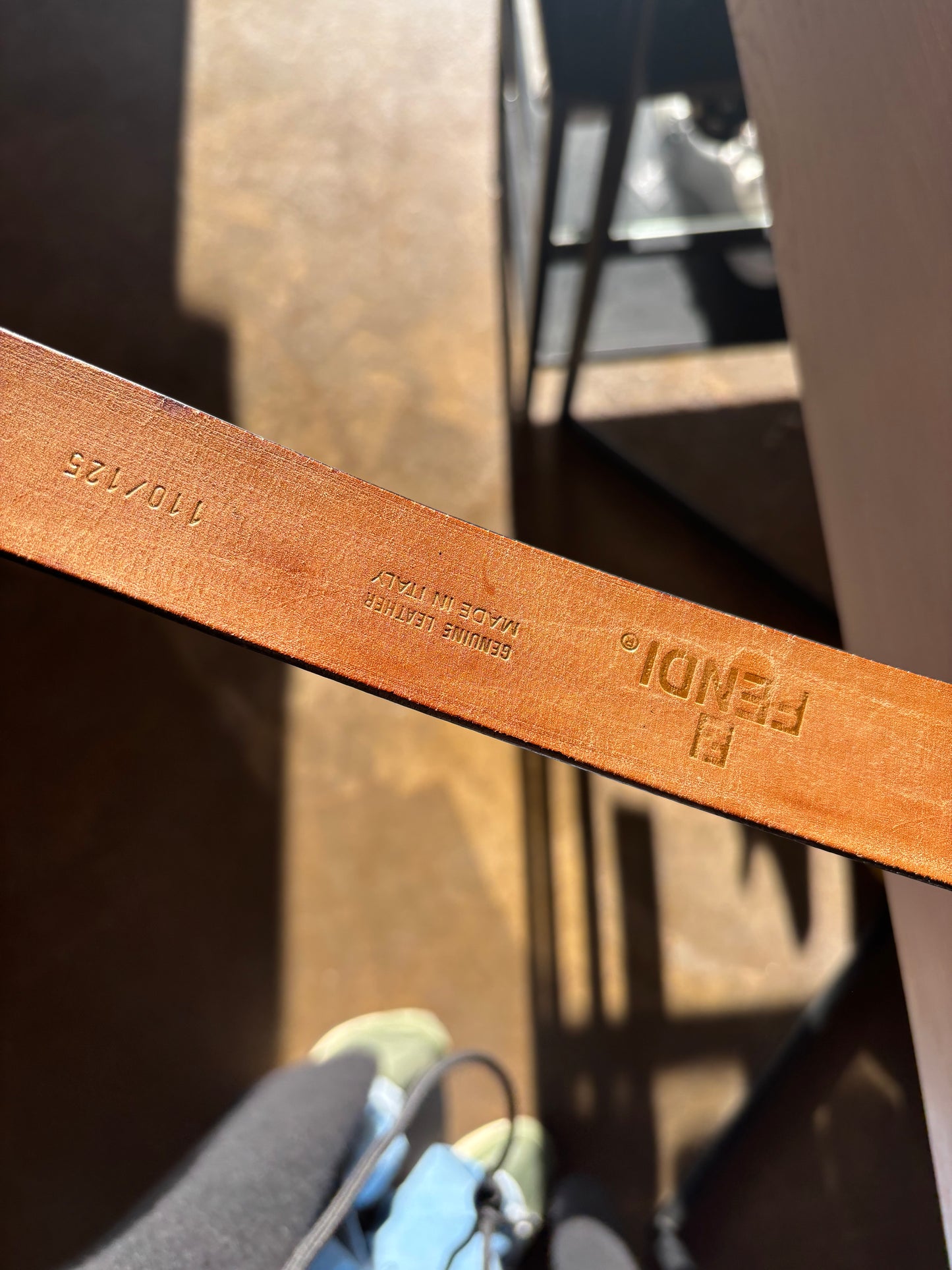 Fendi Black Leather Logo Belt