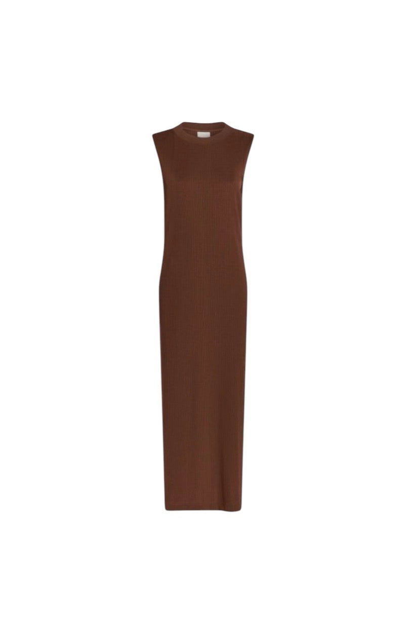 Varley Brown Ribbed Dress