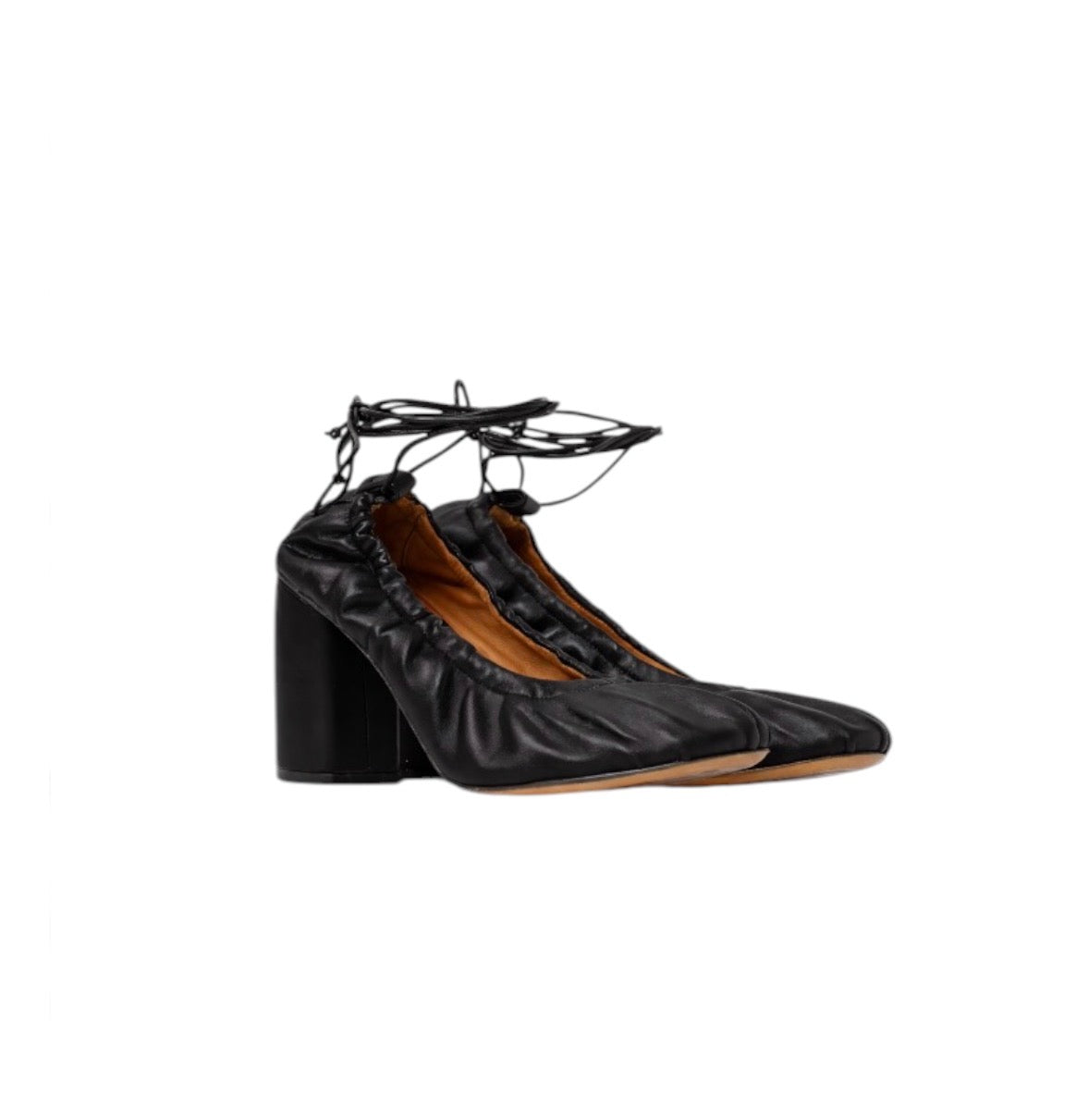 Forte Forte Black Ankle Tie Heels