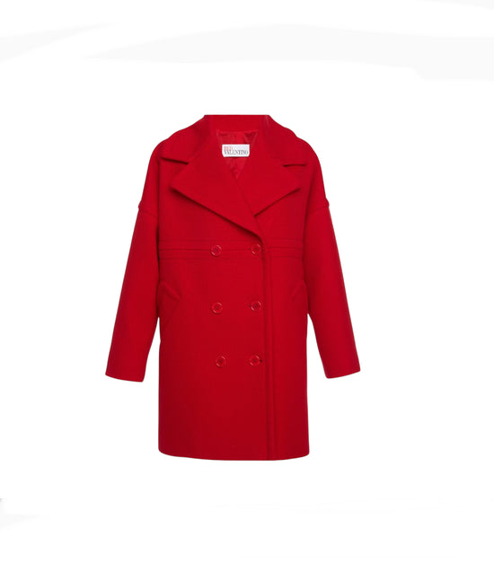 Red Valentino Red double Breasted Coat