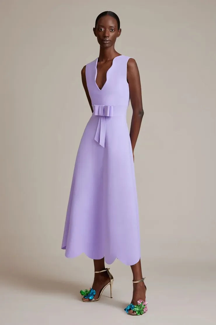 Greta Constantine Lilac Bon Appliqué Dress
