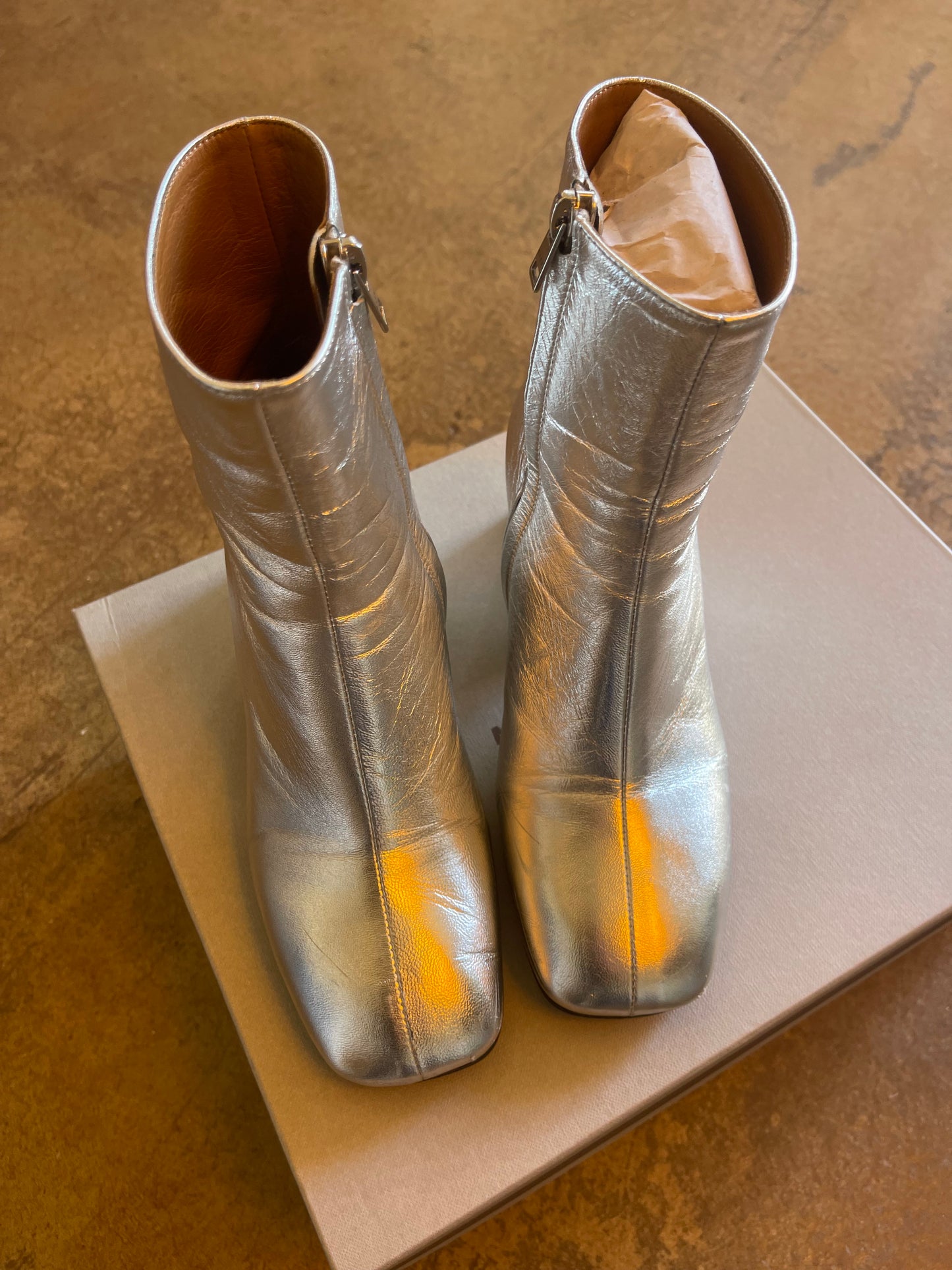 Marni Silver Ankle Boots