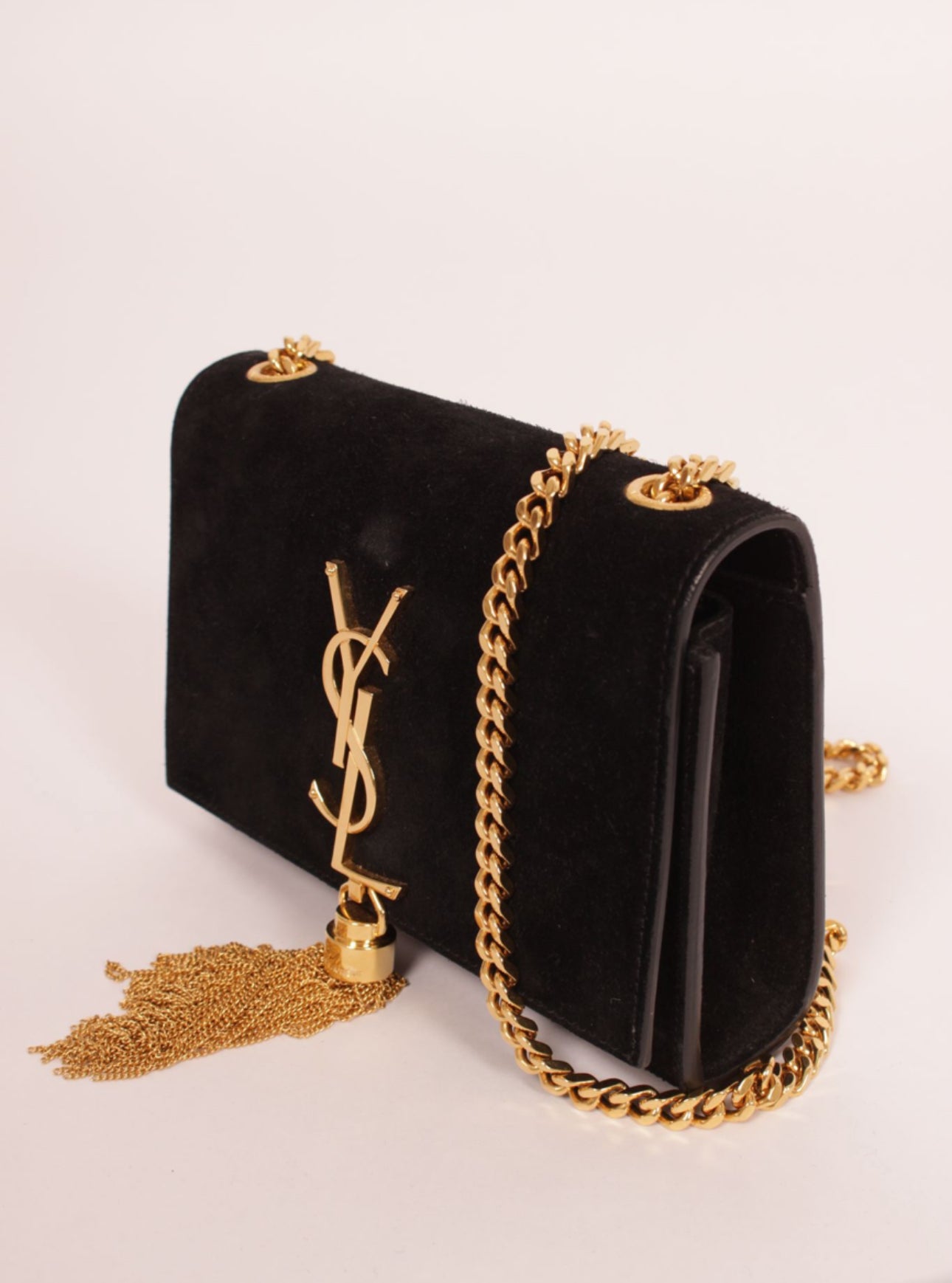 YSL Small Kate Black Suede Bag