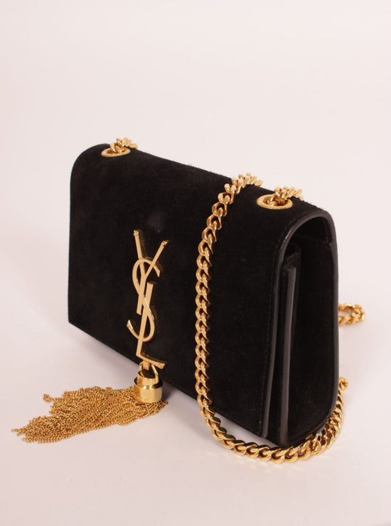 YSL Small Kate Black Suede Bag