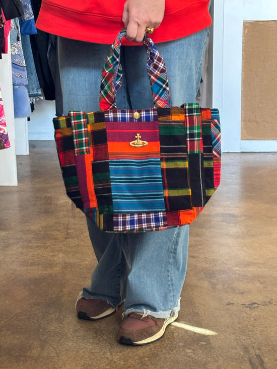 Vivienne Westwood Plaid Patchwork Tote