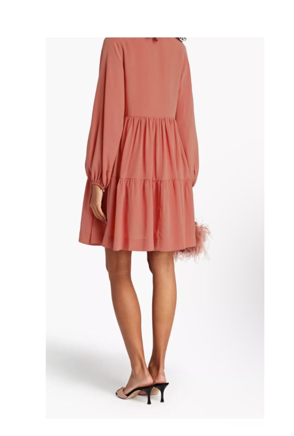 Vanessa Bruno Apricot Silk Tiered Dress - nwt