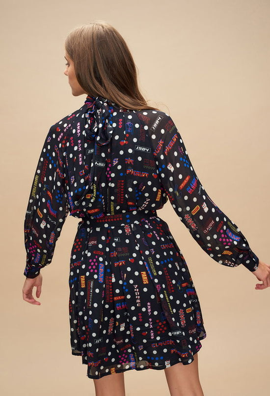 Claudie Pierlot Lucky Cat Chiffon Dress