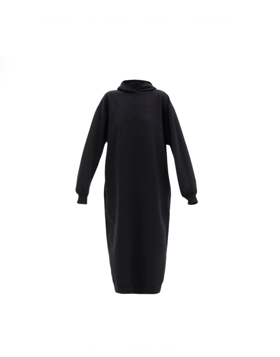Raey Black Hoody Sweatshirt Dress