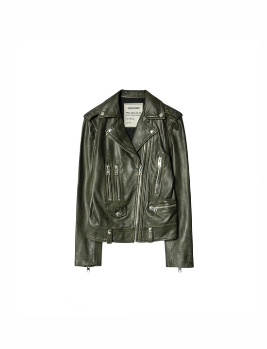 Zadig Voltaire Dark Green Leather Biker