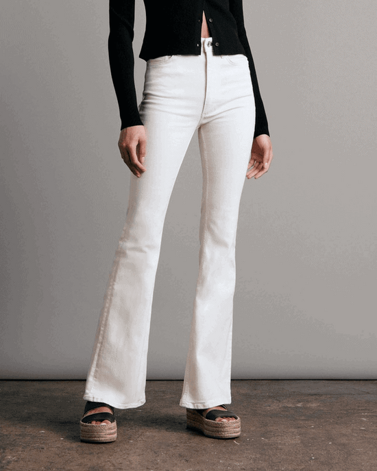 Rag & Bone High Rise Flare Coated White Jeans-NWT