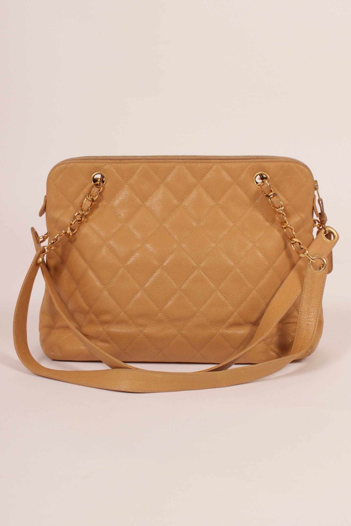 Chanel Caviar Leather Beige Tote Bag