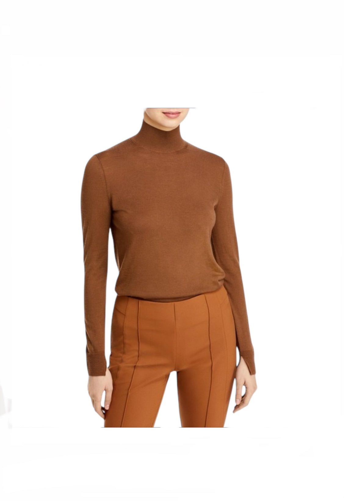 Lafayette 148 Tobacco Merino Wool Turtle Neck