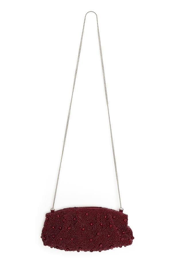 Gestuz Wine Beaded Bag