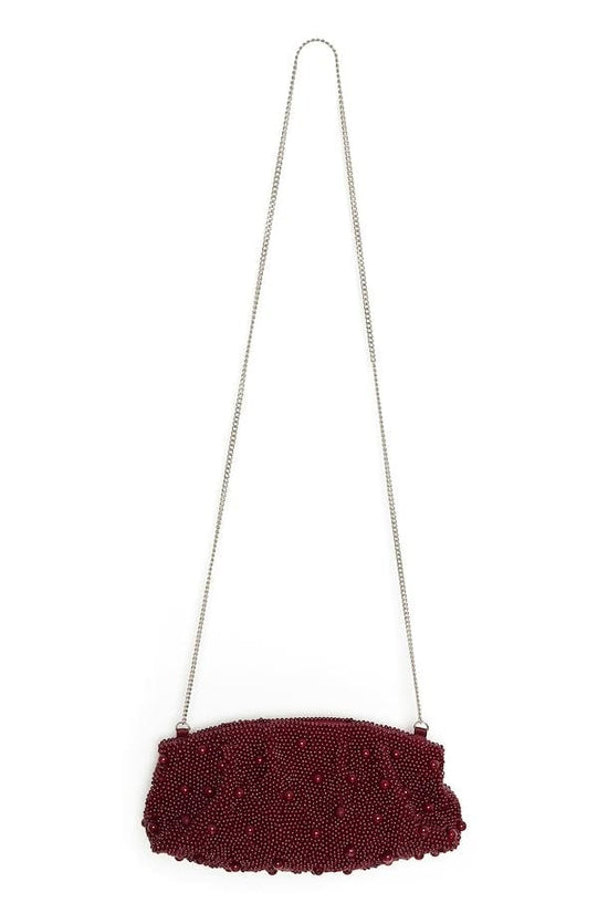 Gestuz Wine Beaded Bag