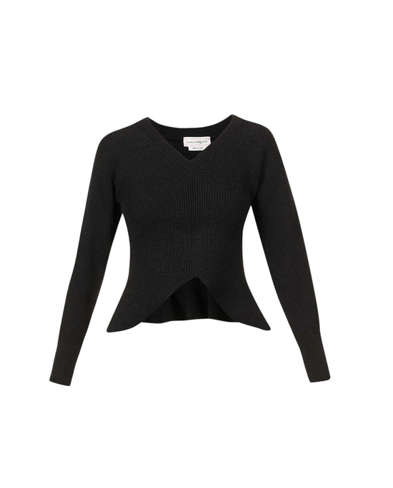 Alexander McQueen Wool Peplum Jumper