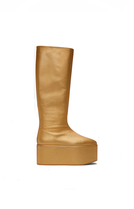 Molly Goddard Gold Athena Boots - new