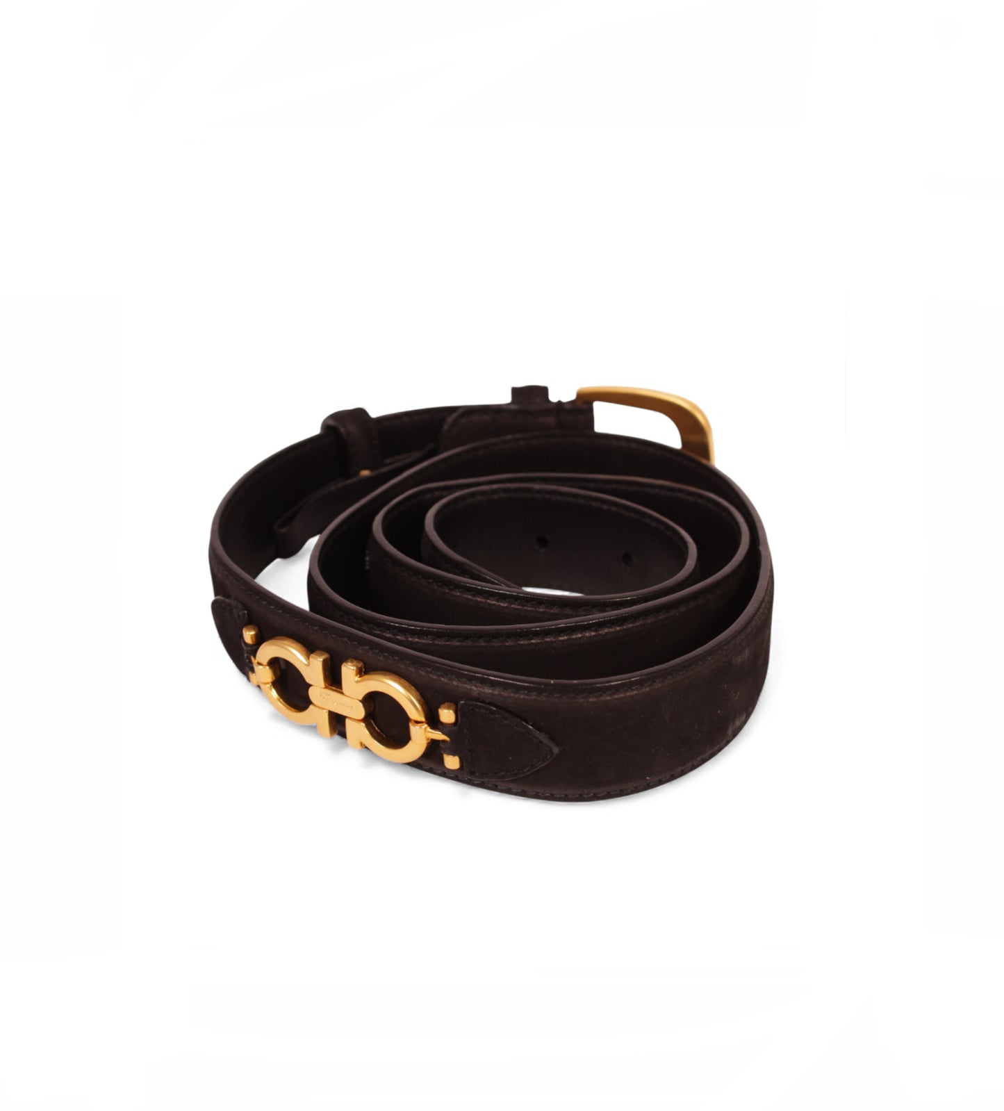 Ferragamo Black Suede Belt