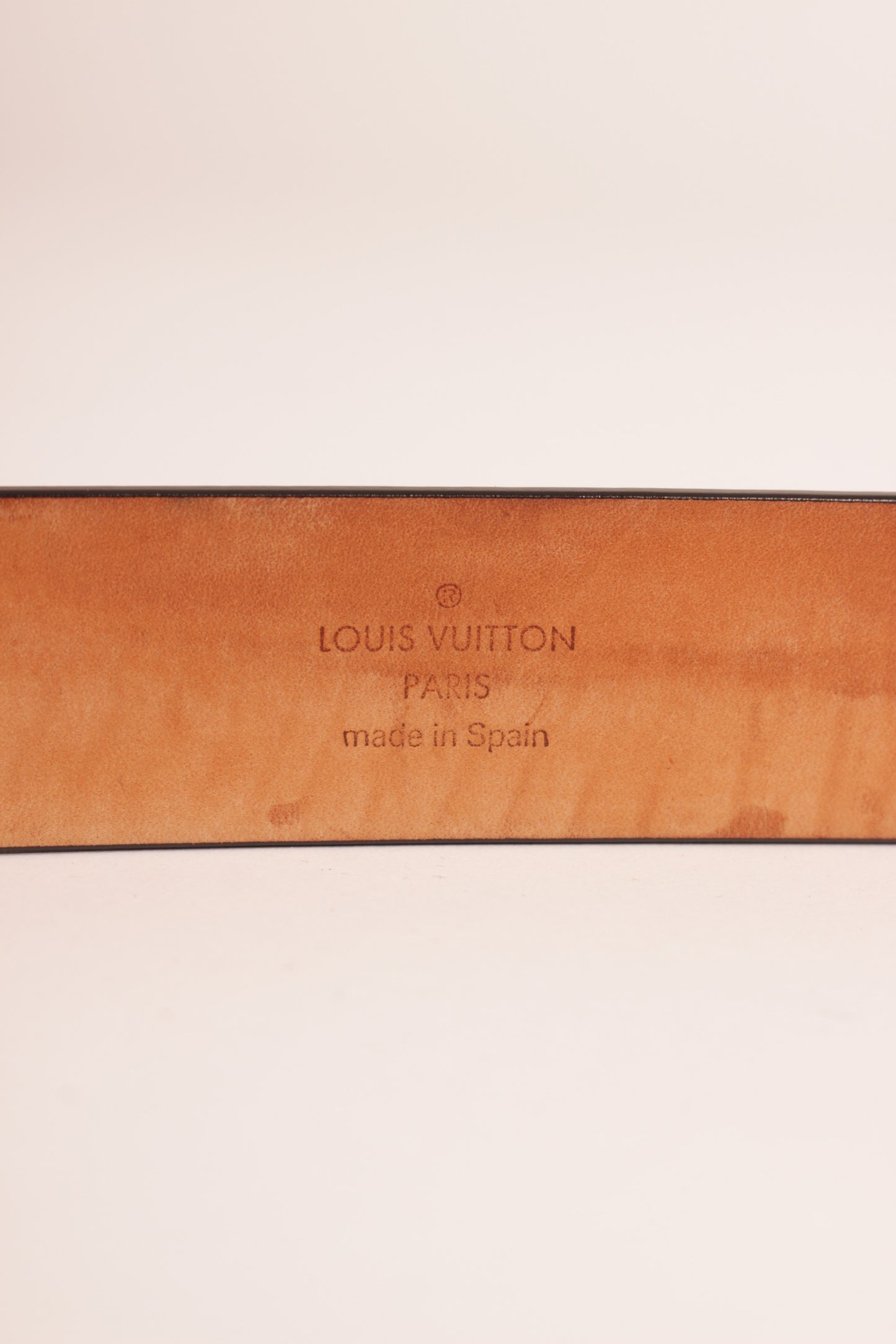 Louis Vuitton Black Leather Logo Belt