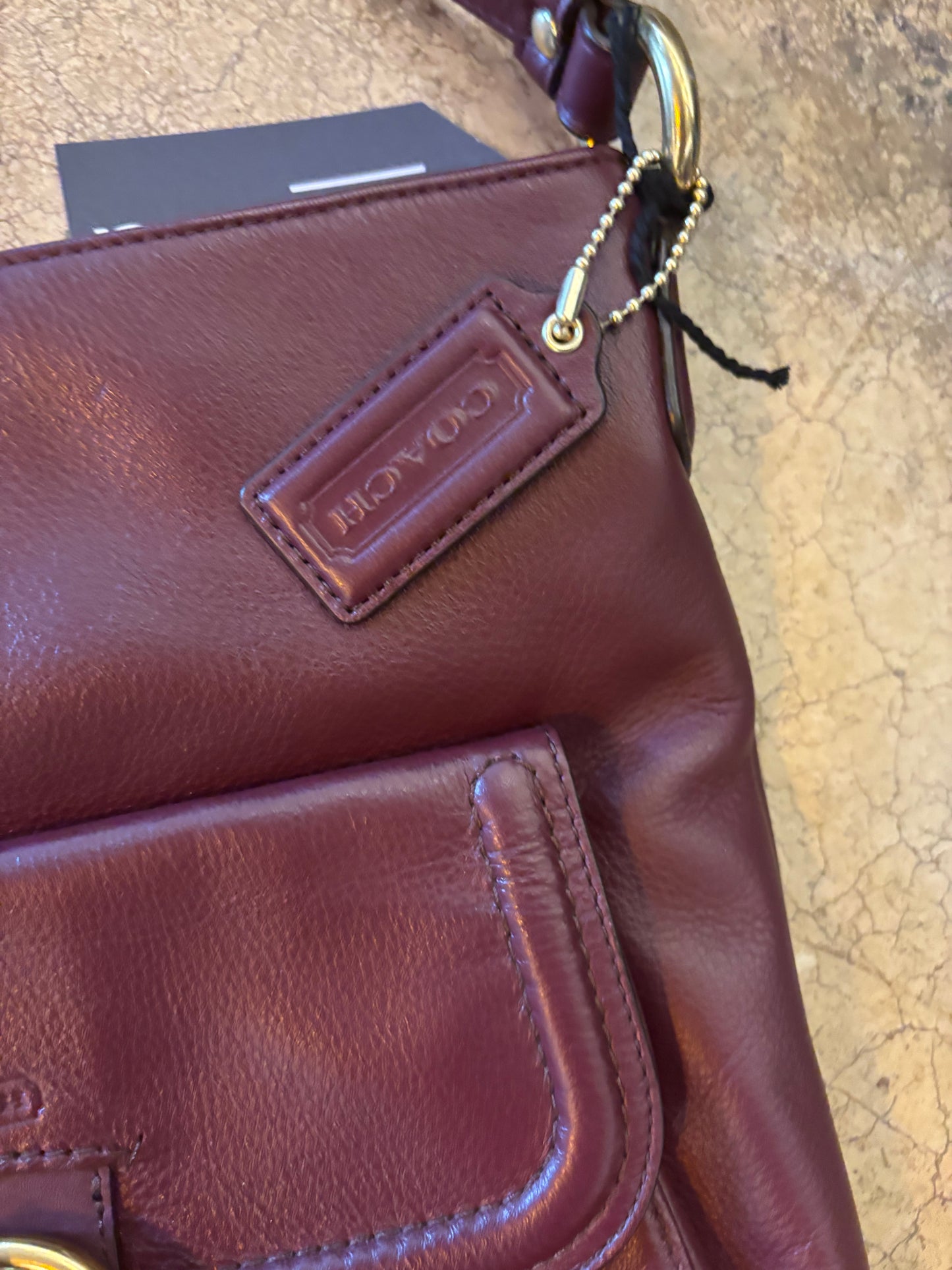 Coach Wine Leather Bag