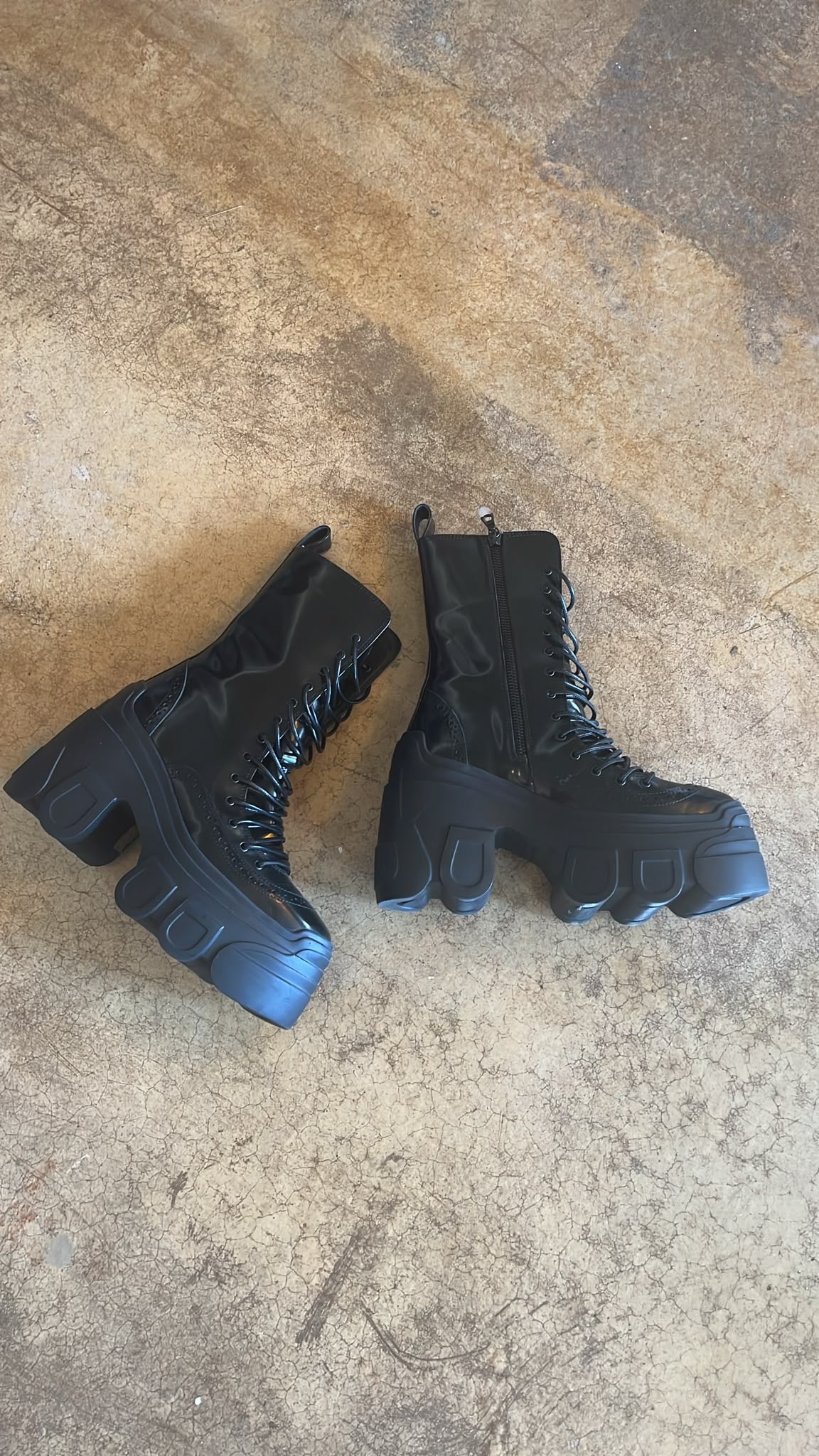 Simone Rocha Track Sole Lace Up Boots