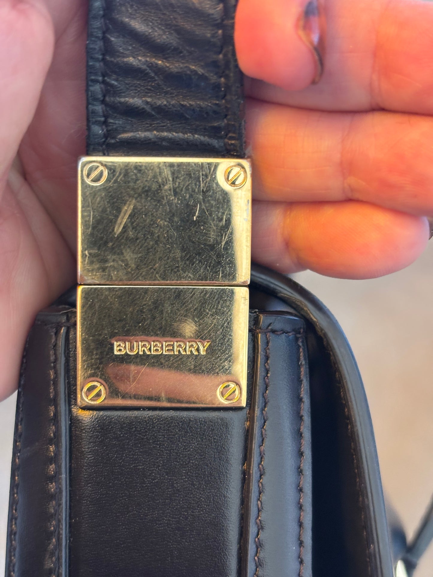 Burberry Olympia Black Leather Bag