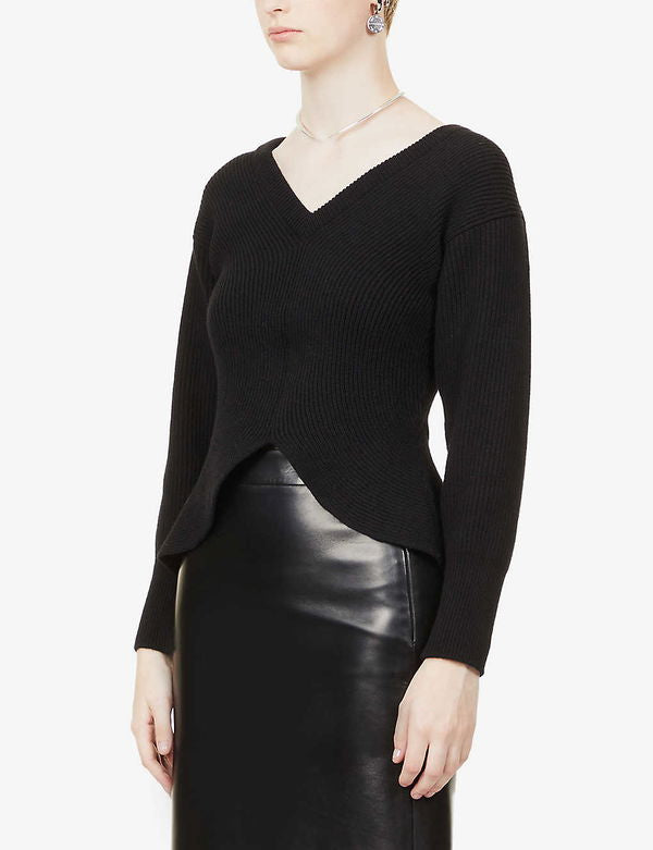 Alexander McQueen Wool Peplum Jumper