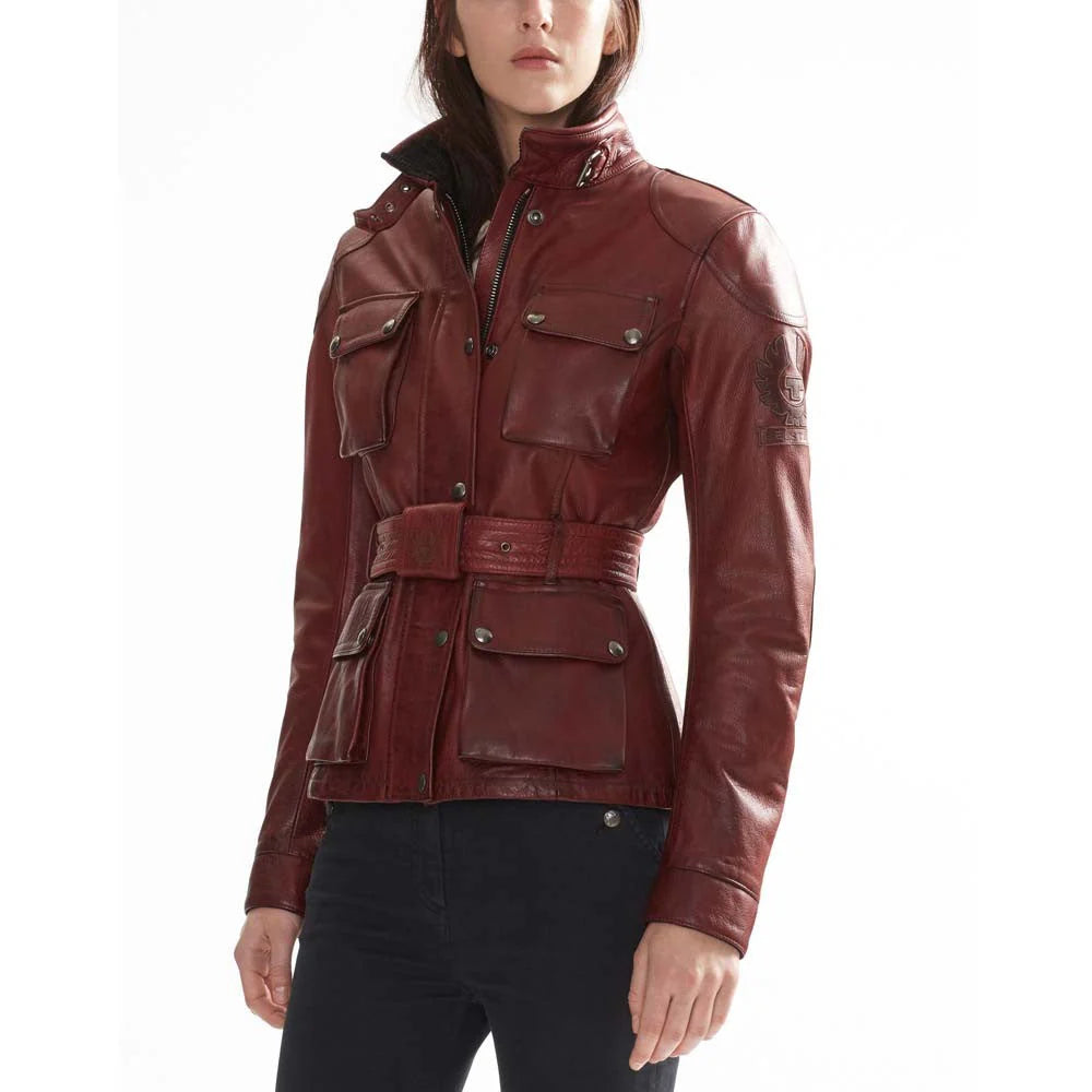 Belstaff Wine Leather Jacket